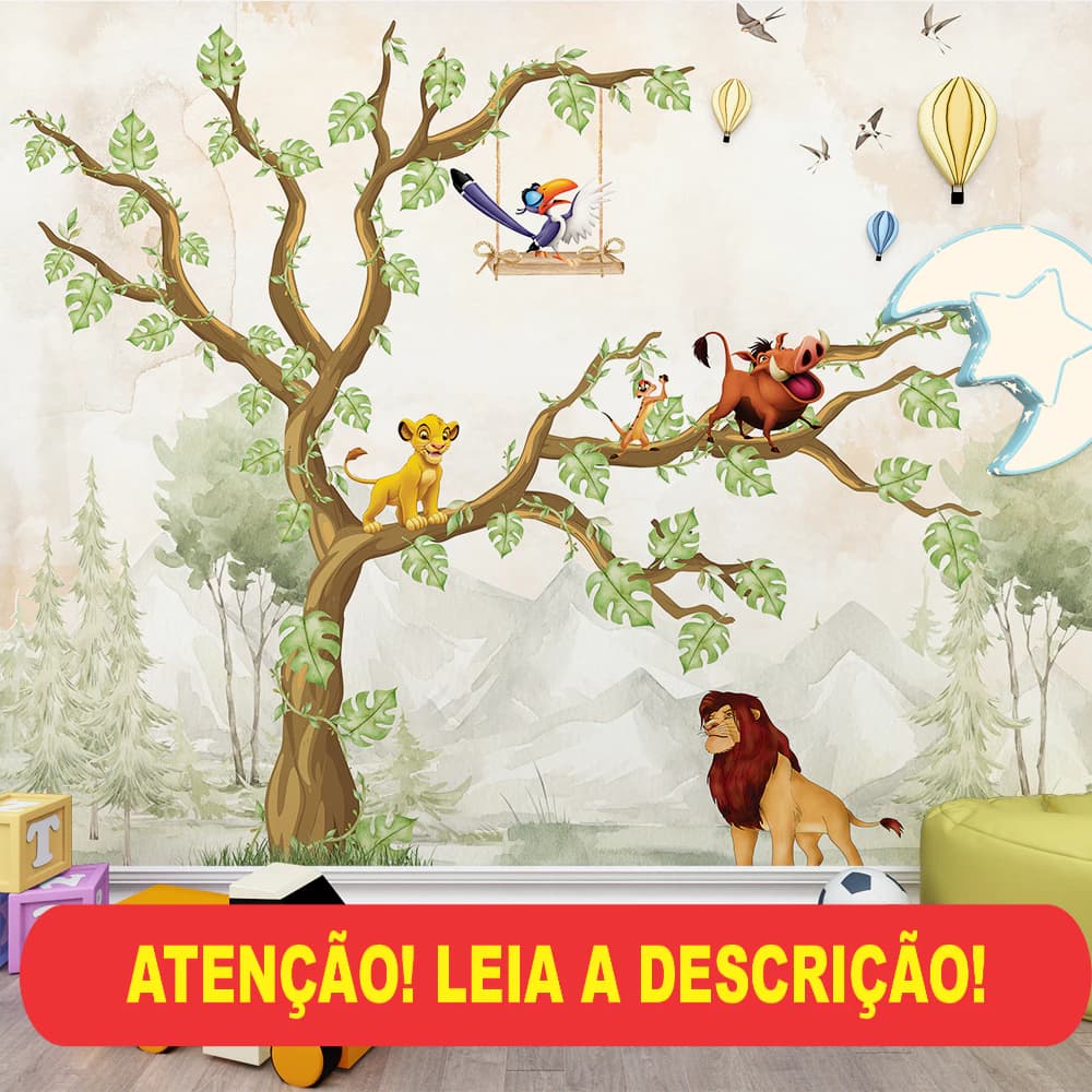 papel de parede rei leão com árvore e simba