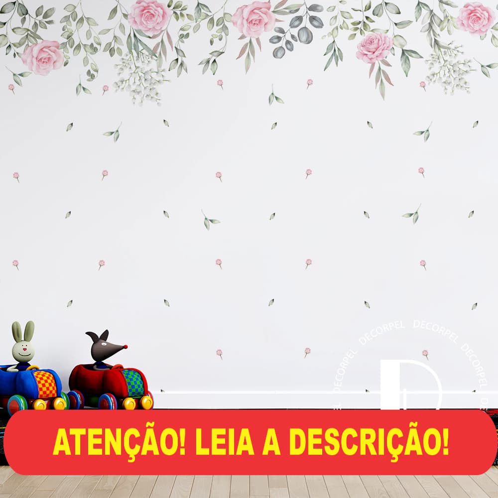 papel de parede jardim suspenso com folhas caindo em aquarela