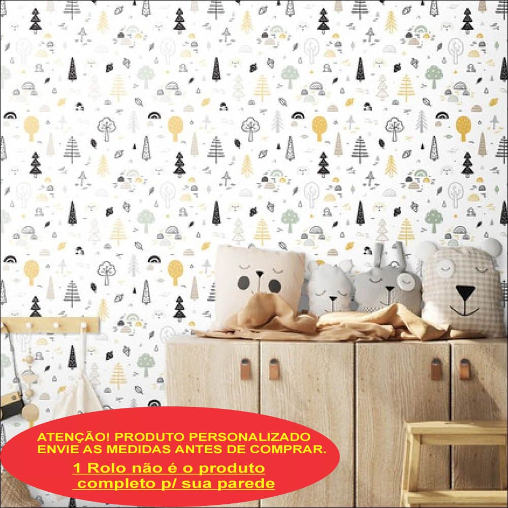 Floresta com arvores preto verde amarelo