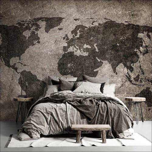 Mapa Mundi Cimento Queimado