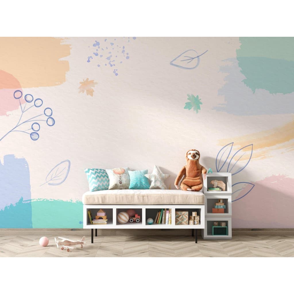 🎨 Papel de Parede Aquarelado Abstrato – Design Moderno e Suave para Decoração 🌿