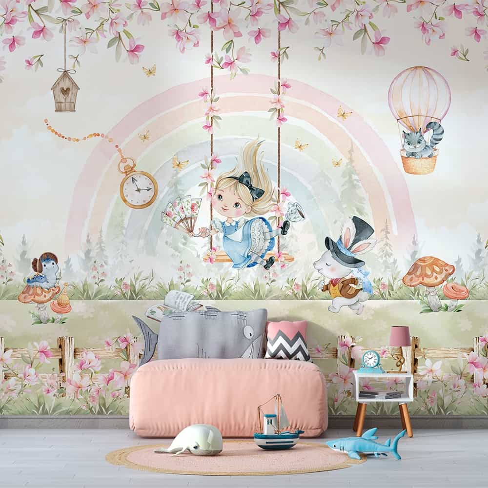 Papel de parede Alice no Balanço das Maravilhas