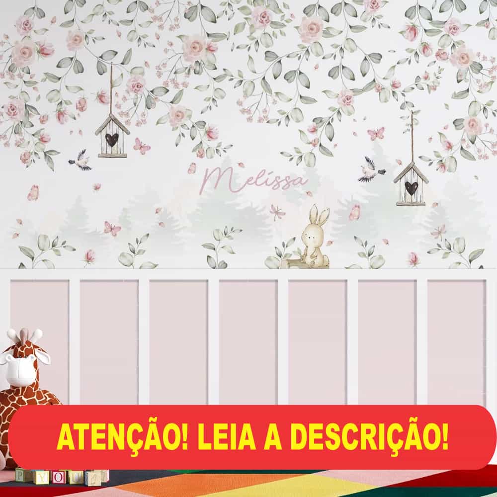 Papel de parede Jardim Suspenso com Boiserie e Nome