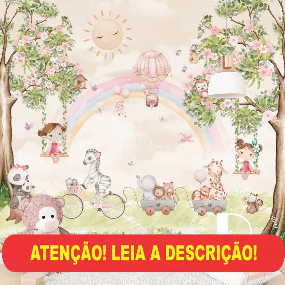 Papel de parede Trenzinho dos Bichinhos no Jardim