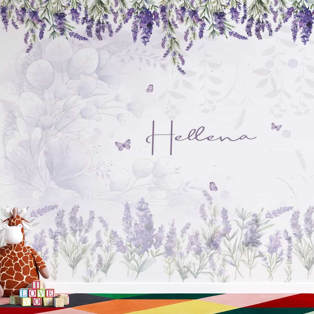 Papel de parede Jardim de Lavandas com Nome