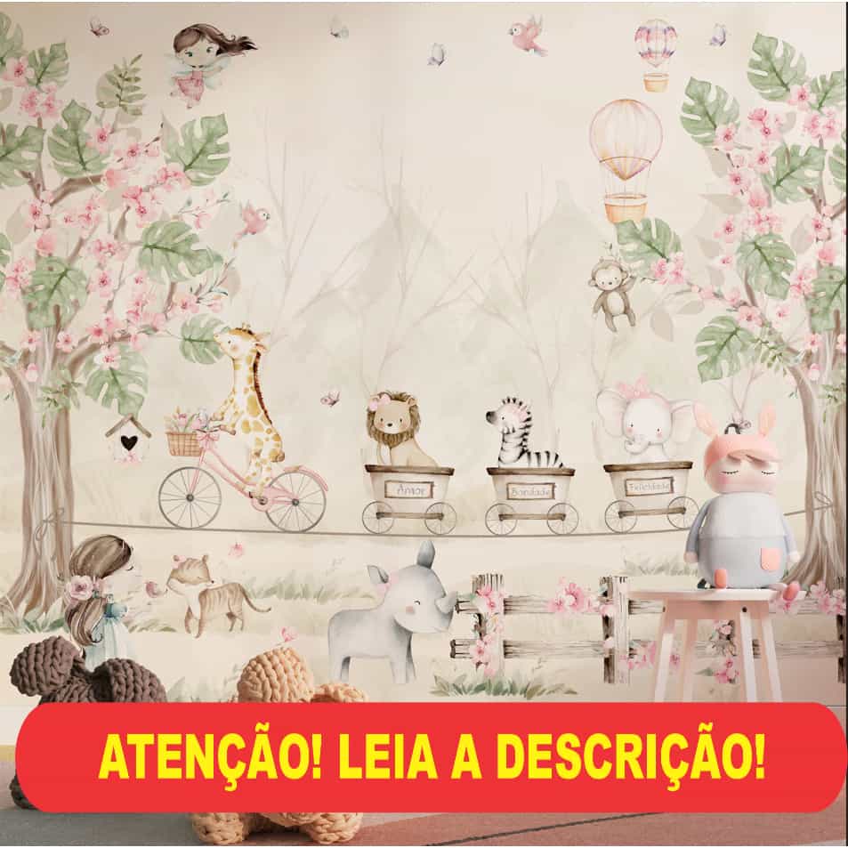 Papel de parede Trenzinho do Amor com Bichinhos