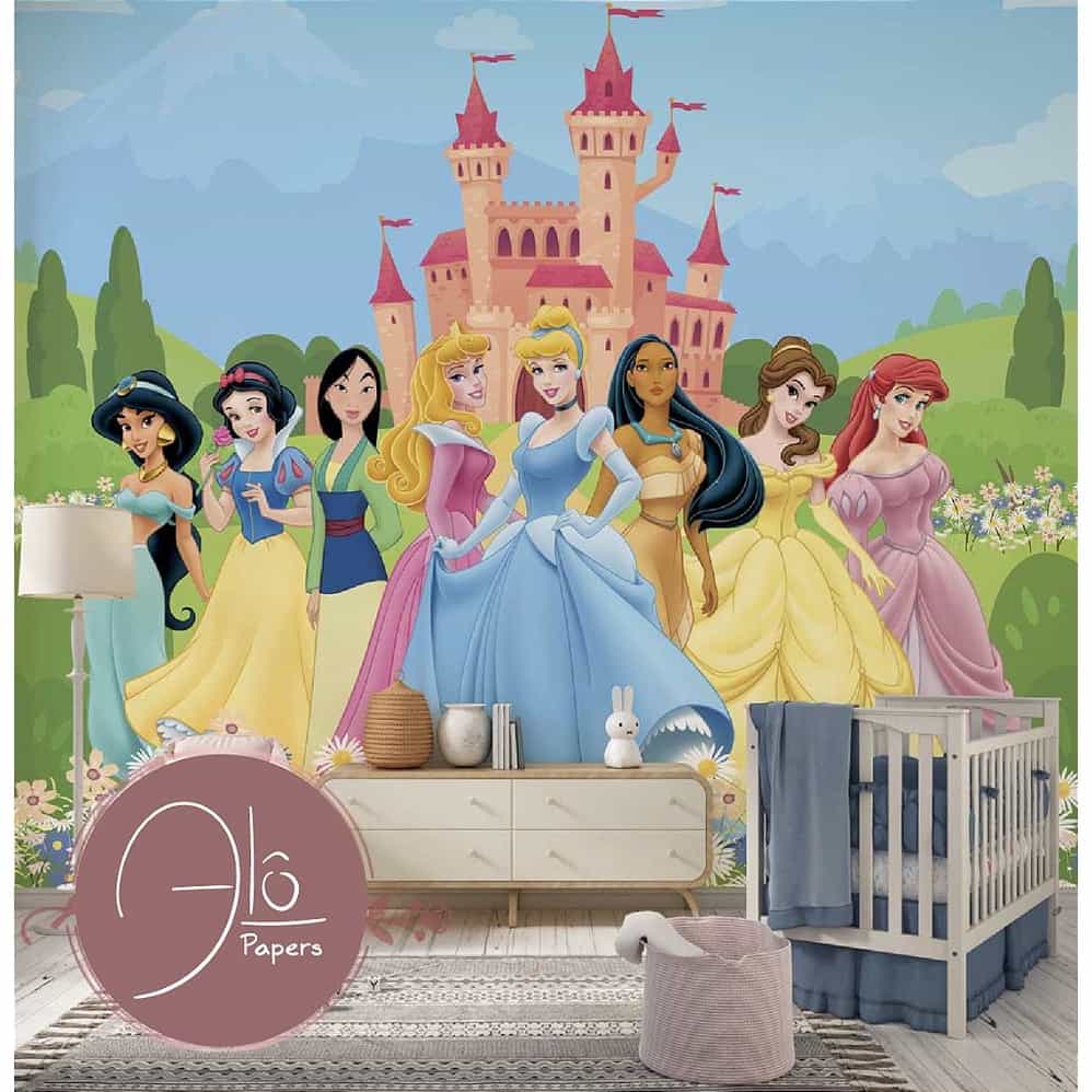 Papel de parede Princesas da Disney no Jardim do Castelo