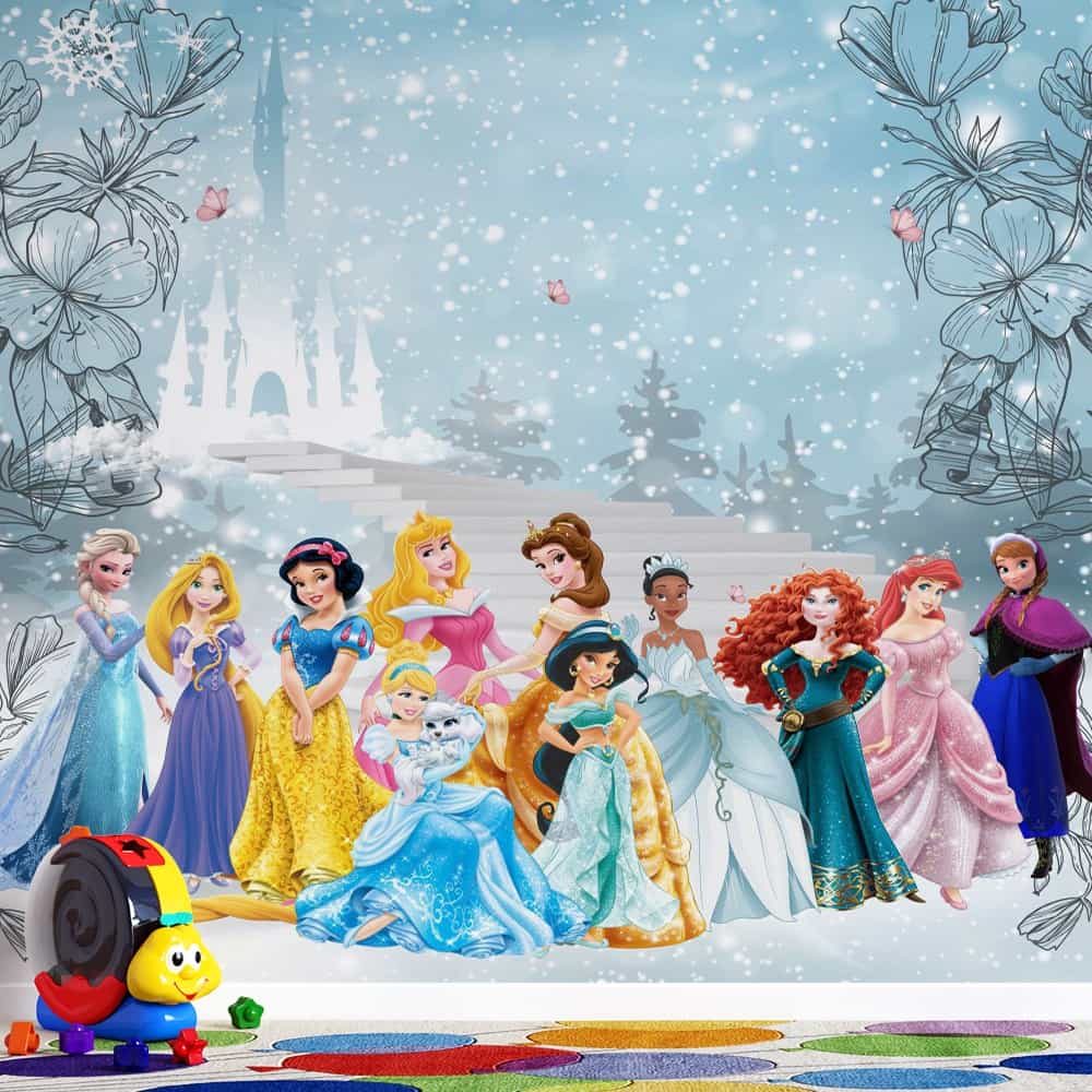 Papel de parede Princesas Disney no Reino de Inverno