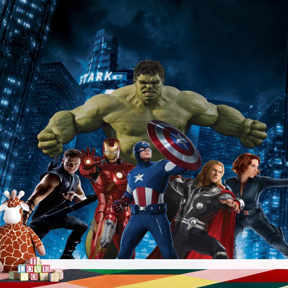Papel de parede Vingadores em Frente à Torre Stark