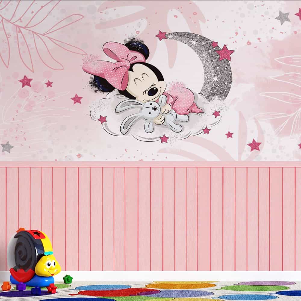 Papel de parede Minnie Baby Dormindo na Lua