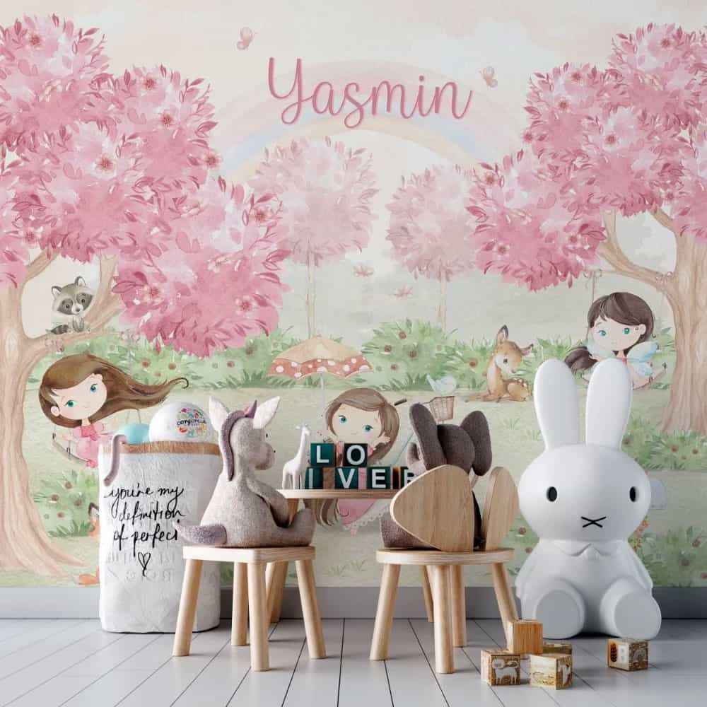 Papel de parede Jardim das Fadinhas com Nome