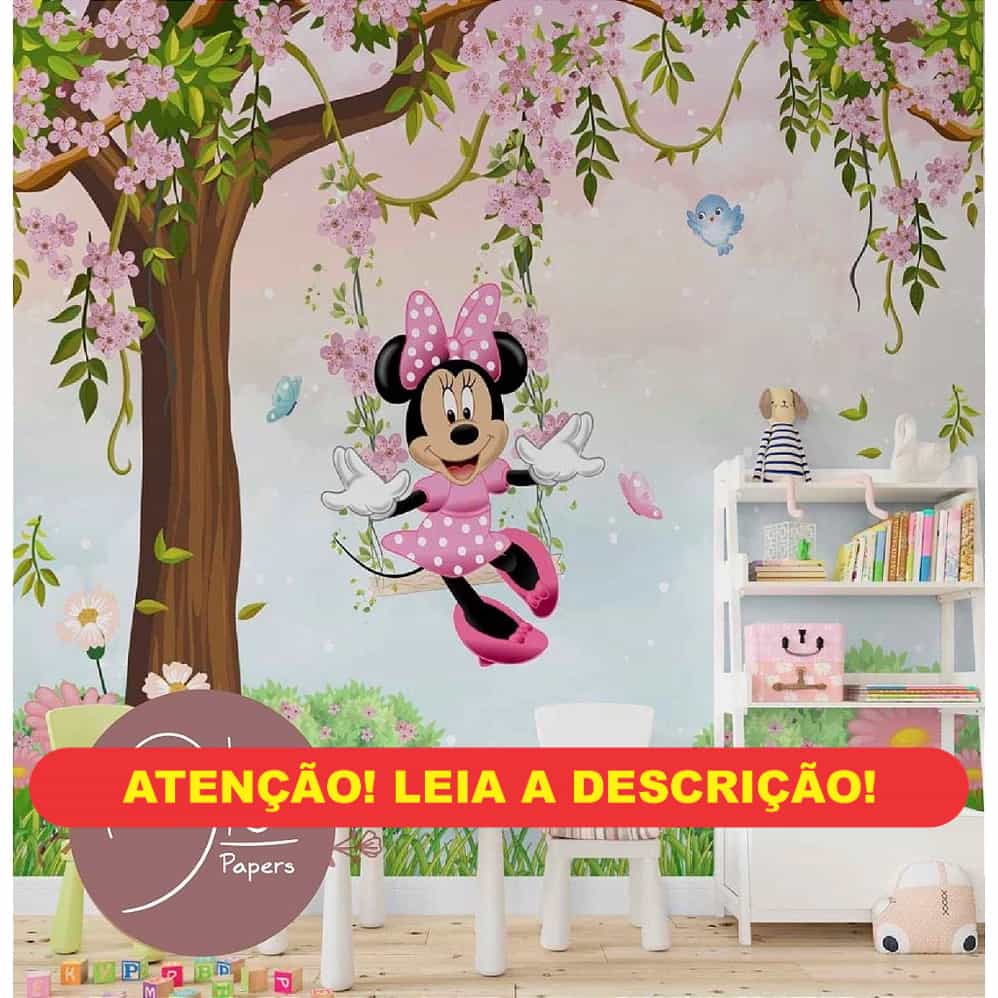 Papel de parede Minnie no Balanço da Árvore Florida