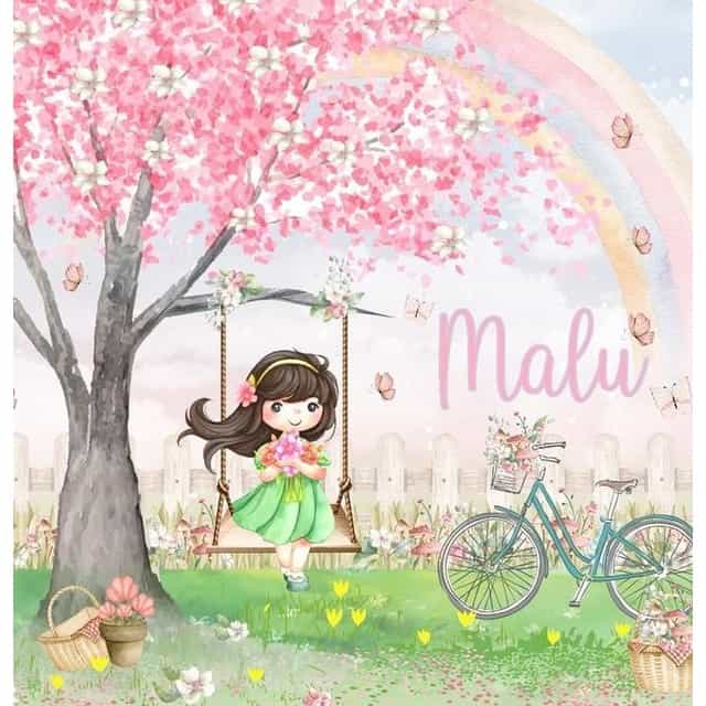 Papel de parede Menina Jardim