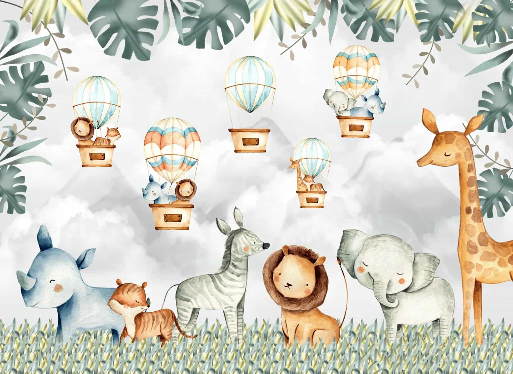 Papel de parede Safari Aquarela