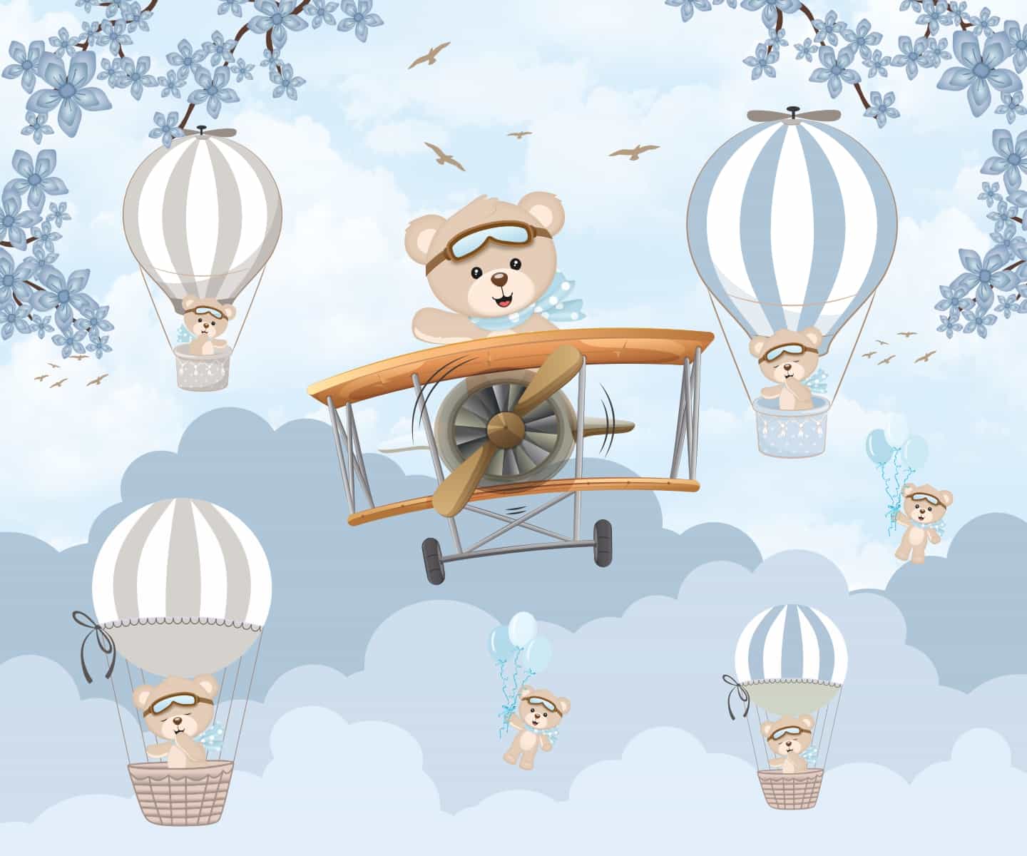 Papel de parede Urso Piloto